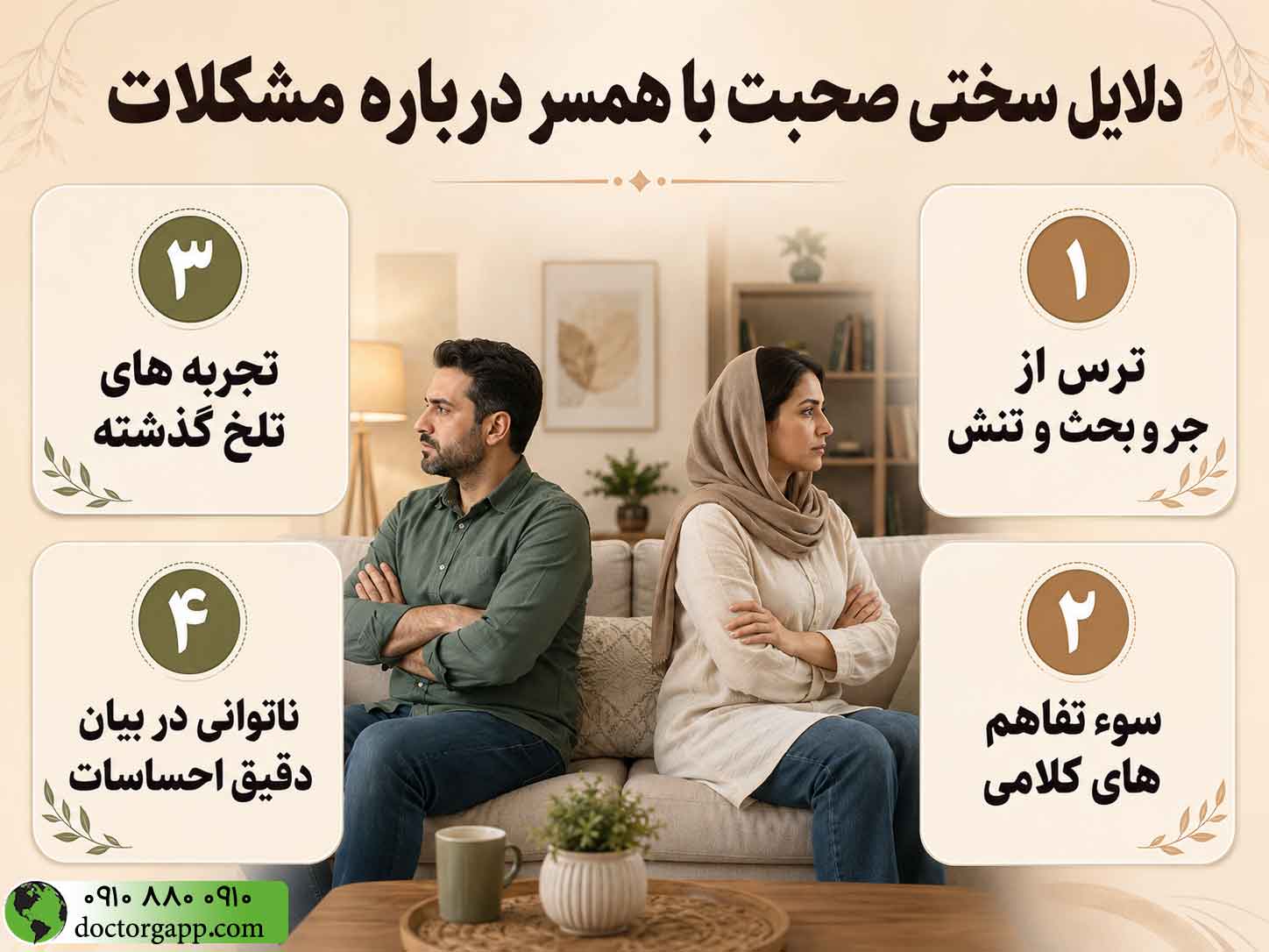 صحبت با همسر درباره مشکلات 